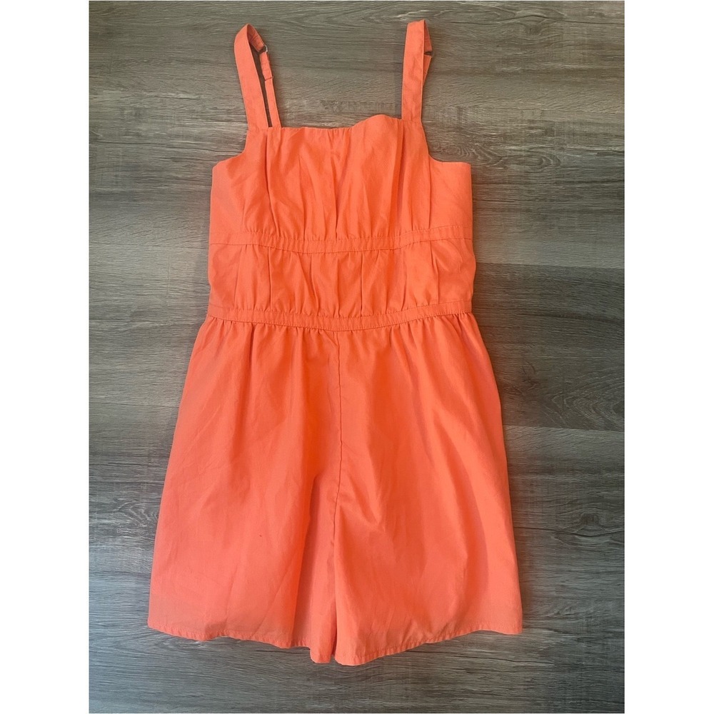 abercrombie kids Coral Orange Sleeveless Romper 9/10 euc